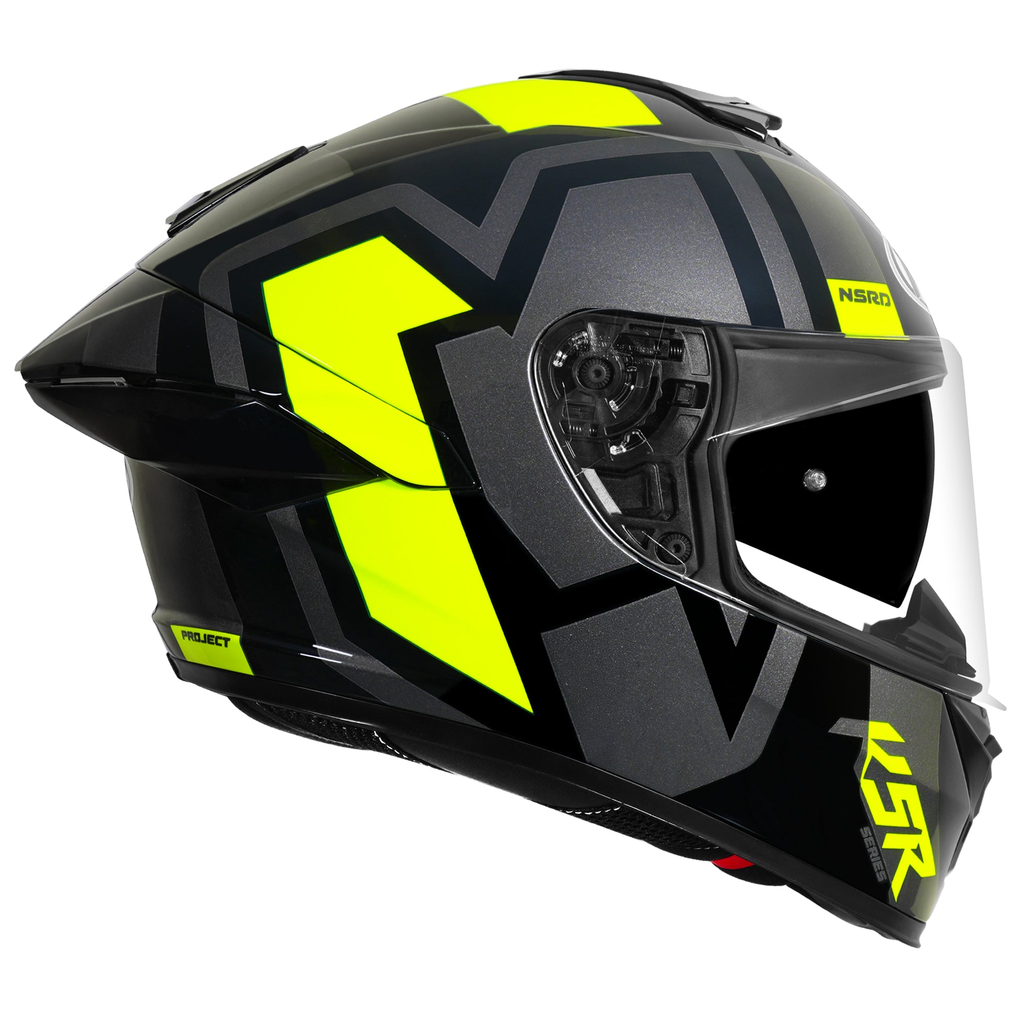 K5R SHIELD BLACK SILVER YELLOW GLOSSY – NHK Helmets