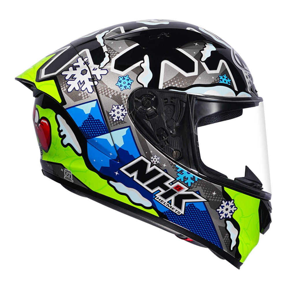 helm nhk fullface GP R TECH STREET WINTER NIGHT BLACK SILVER GLOSSY – NHK Helmets