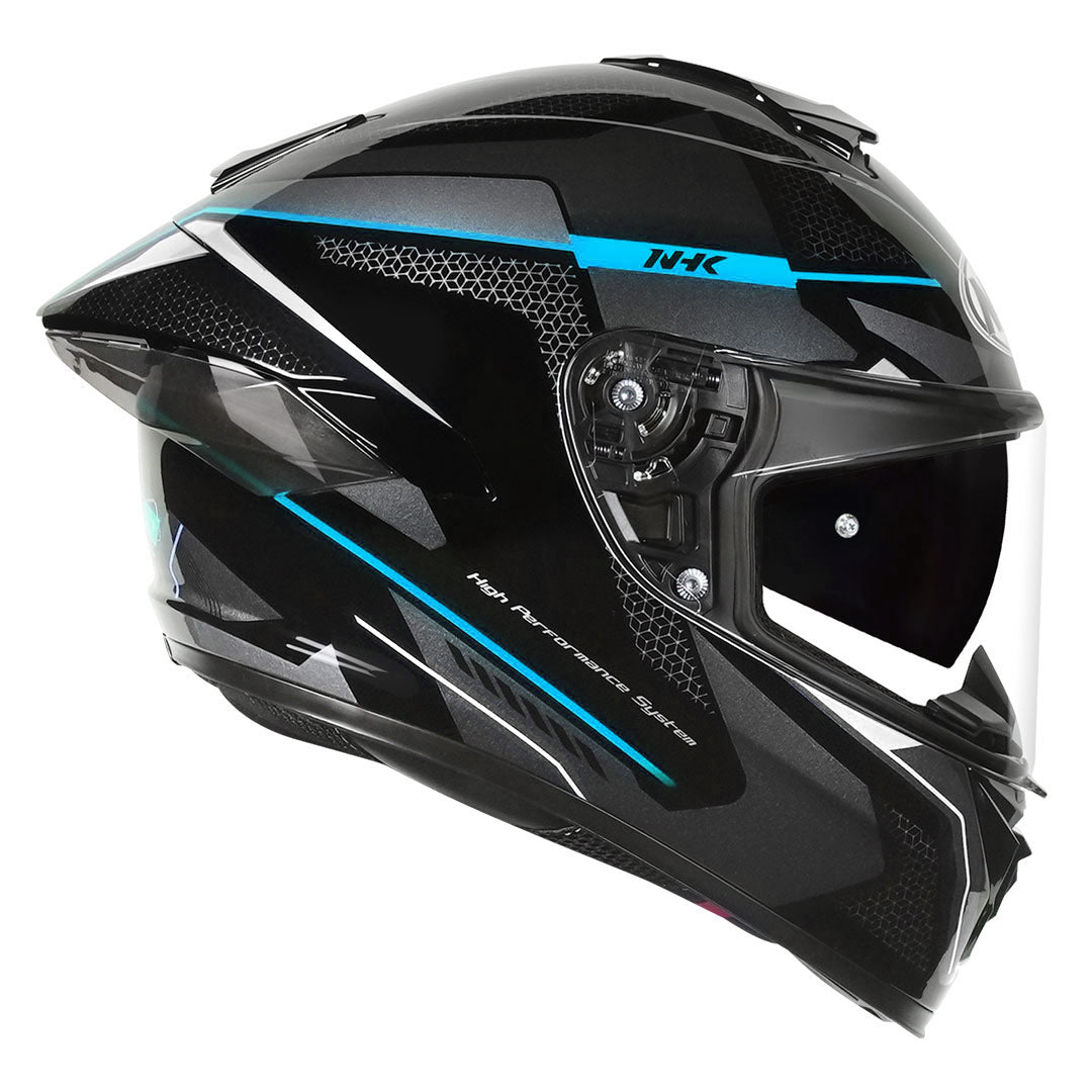 blue and black motorcycle helmets K5R ANOMALISTIC BLACK BLUE GLOSSY – NHK Helmets