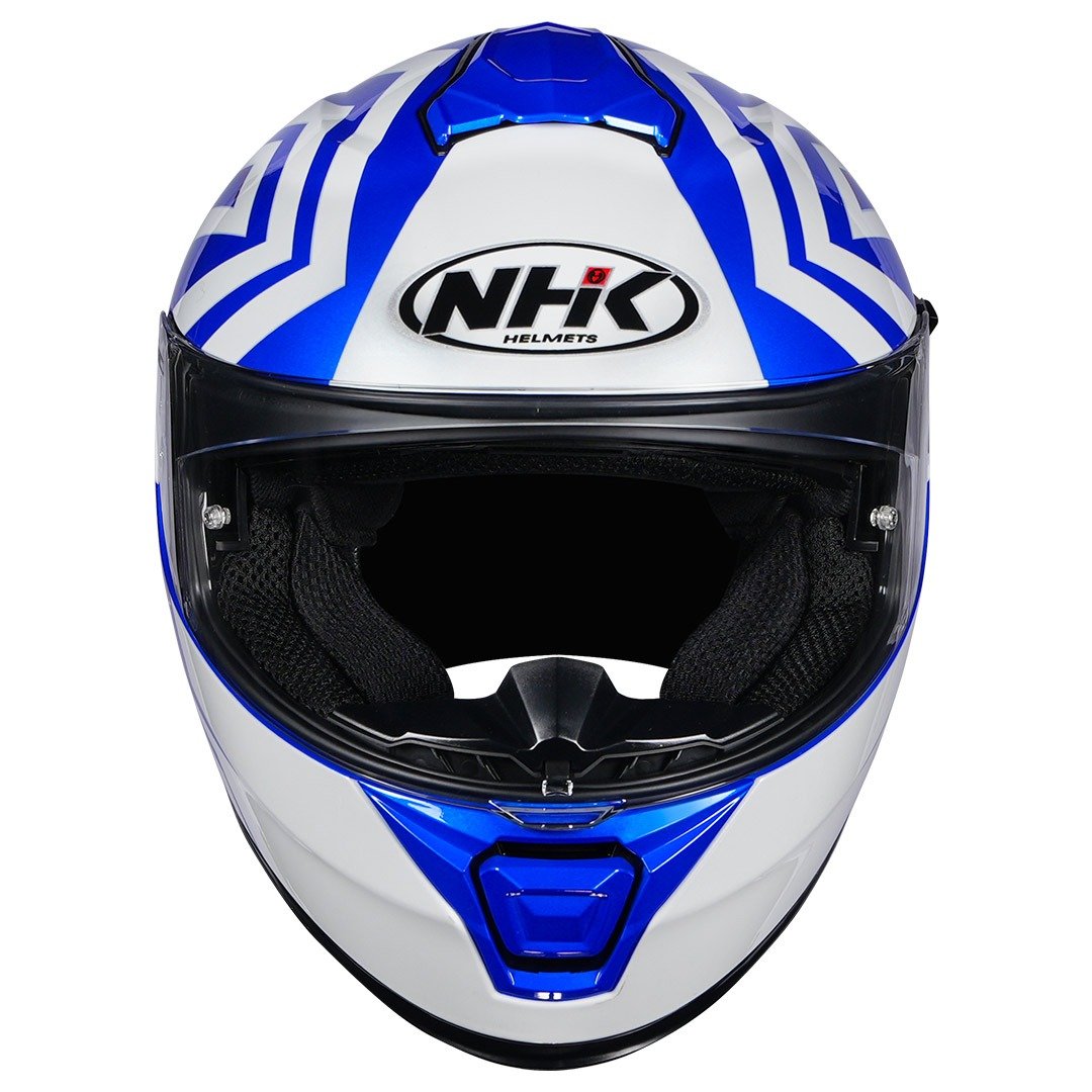 blue and white motorcycle helmets K5R IRIDIUM BLUE WHITE GLOSSY – NHK Helmets