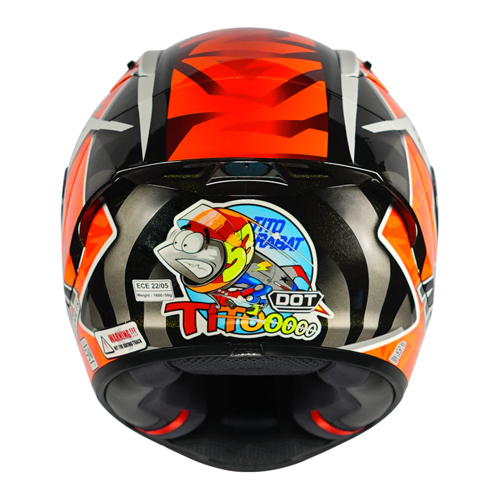 Chanel Engstrom R Tech GP R TECH STREET TITO RABAT #2 BLACK ORANGE GLOSSY – NHK Helmets