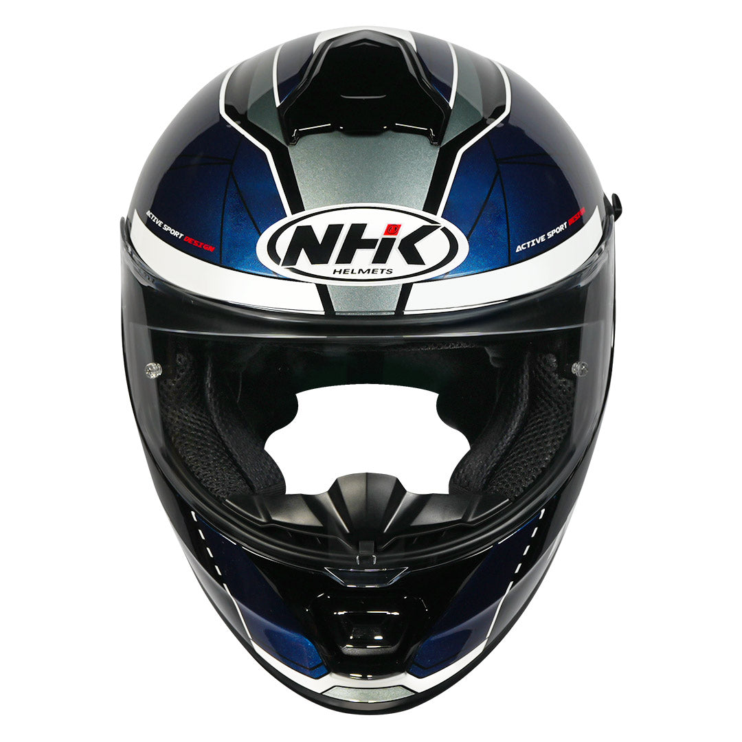 black and blue motorcycle helmet K5R TRIANGLE BLACK BLUE GLOSSY – NHK Helmets
