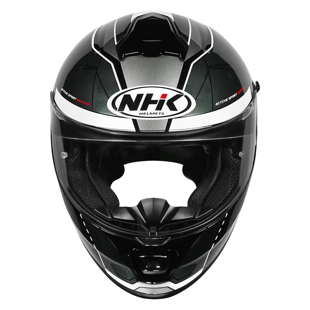 black and silver motorcycle helmet K5R TRIANGLE BLACK SILVER GLOSSY – NHK Helmets